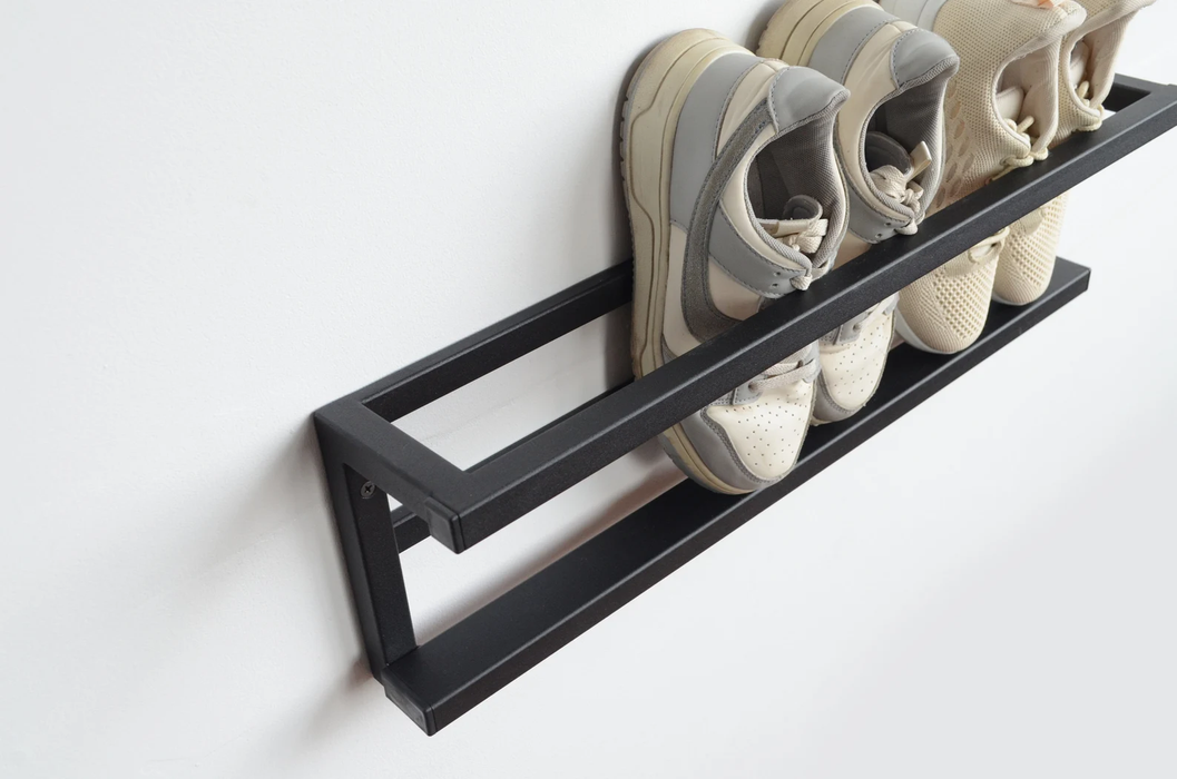 Industrial metal shoe rack