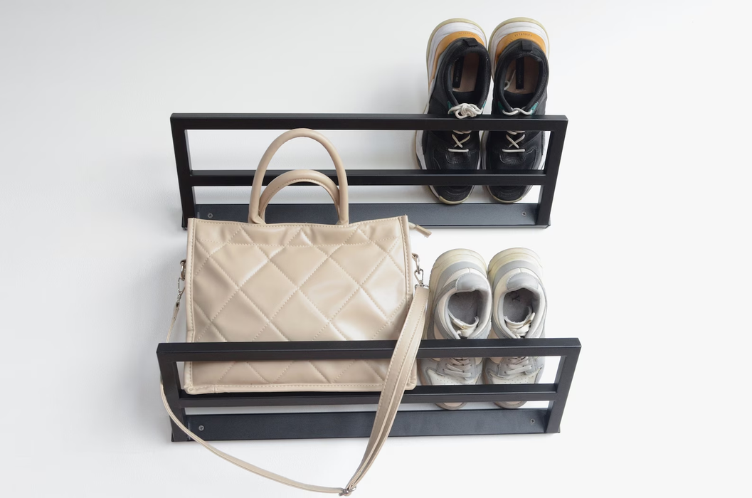 Metal hallway shoe organizer