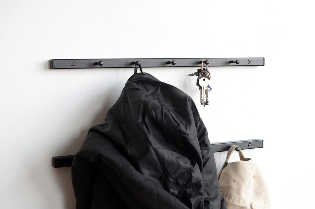 Metal mount coat rack with hooks