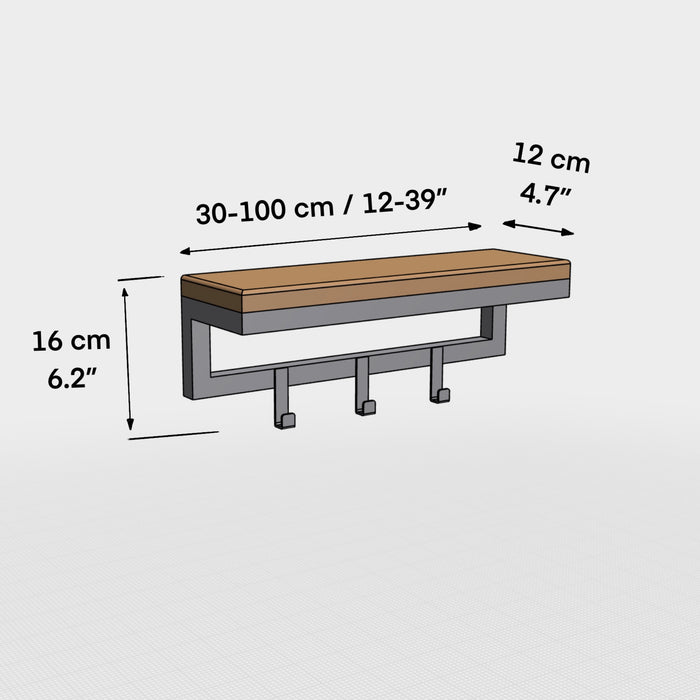 Entryway wall mounted coat rack with hooks