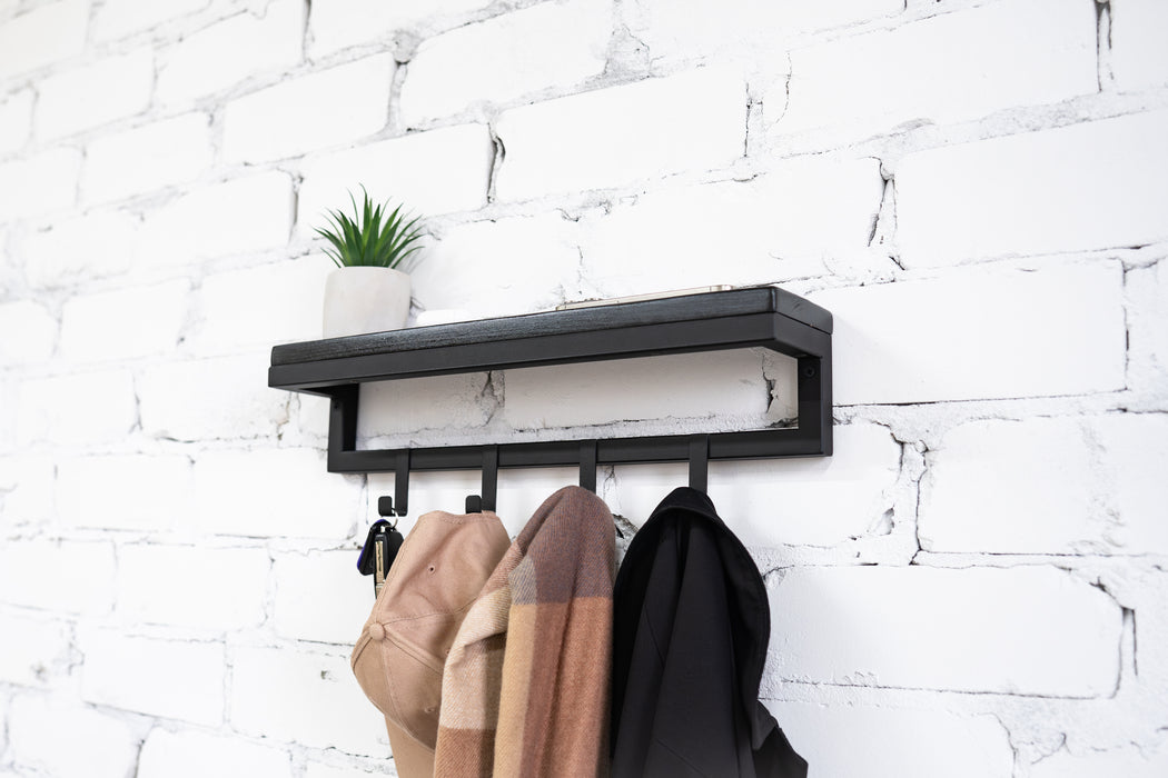 Entryway wall mounted coat rack with hooks