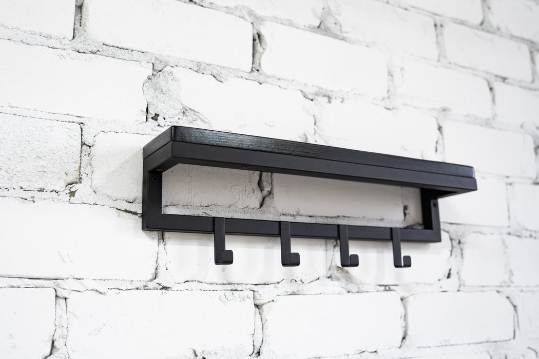 Entryway wall mounted coat rack with hooks