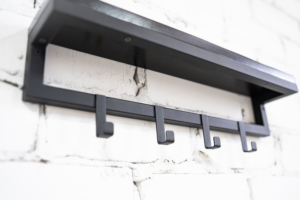 Entryway wall mounted coat rack with hooks