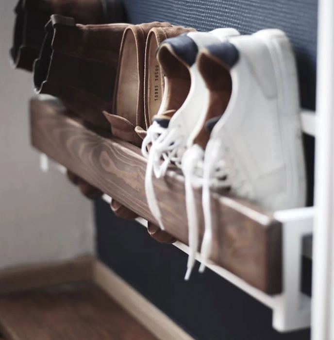 Hallway metal wall mounted shoe rack