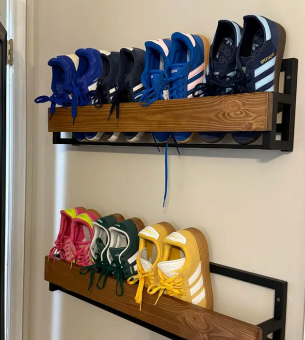 Hallway metal wall mounted shoe rack