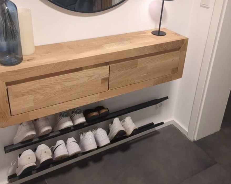 Metal hallway shoe organizer